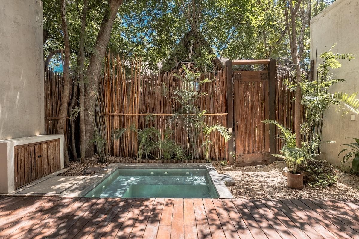 Your private mini pool! You will love soaking in after a hot day at the Papaya Beach Club